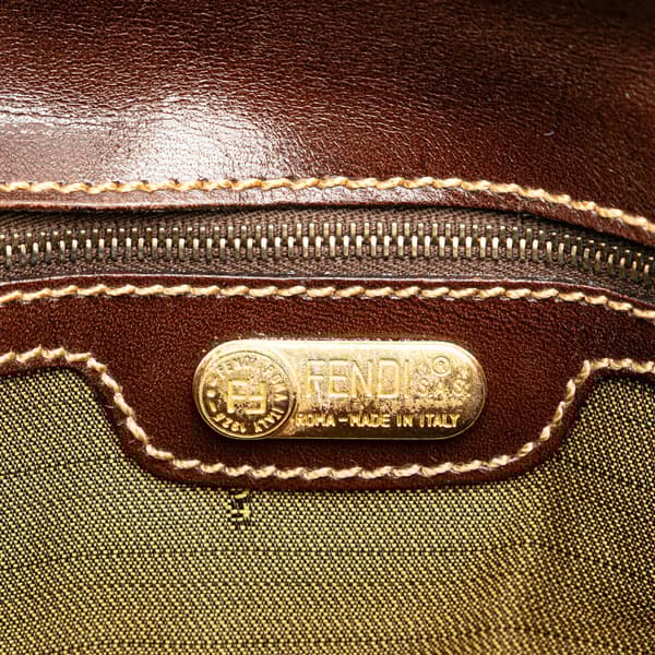 Pre-owned Fendi Zucca Canvas Handbag Brown