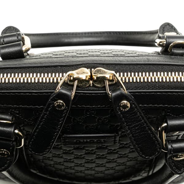 Pre-owned Gucci Mini Microguccissima Dome Satchel Black