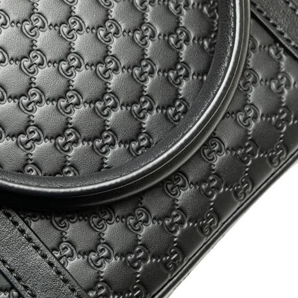 Pre-owned Gucci Mini Microguccissima Dome Satchel Black