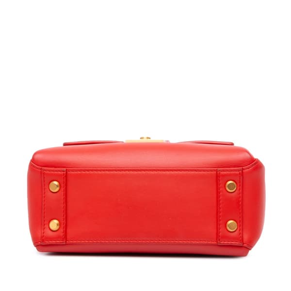 Pre-owned Bottega Veneta Mini Leather Piazza Top Handle Satchel Red