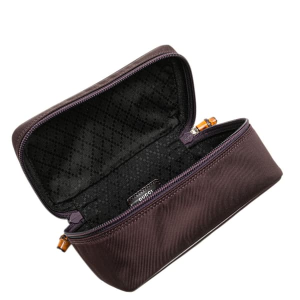 Pre-owned Gucci Nylon Vanity Bag Purple