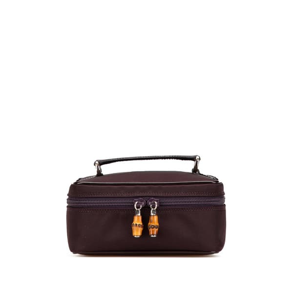 Pre-owned Gucci Nylon Vanity Bag Purple