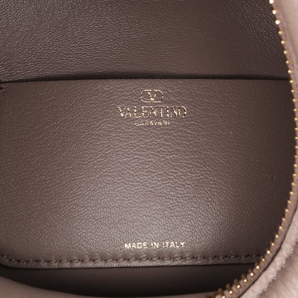 Pre-owned Valentino Medium Grainy Calfskin VLogo Moon Hobo Brown