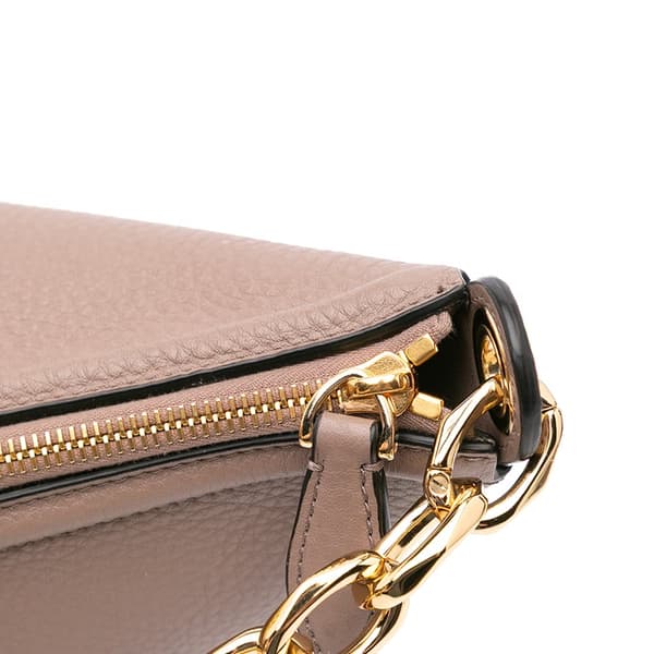 Pre-owned Valentino Medium Grainy Calfskin VLogo Moon Hobo Brown
