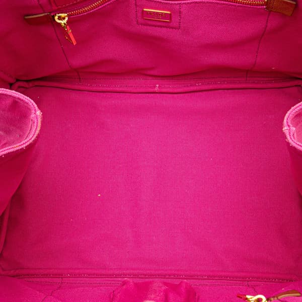 Pre-owned Prada Large Canvas Canapa Logo Satchel Pink