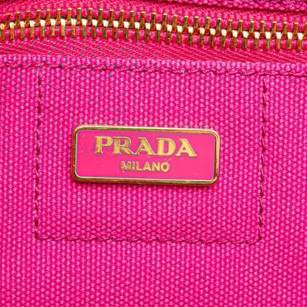 Pre-owned Prada Large Canvas Canapa Logo Satchel Pink