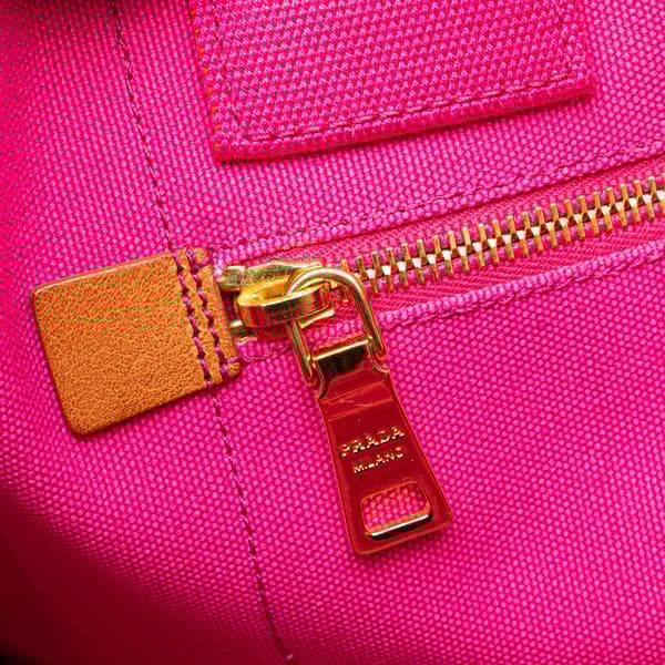 Pre-owned Prada Large Canvas Canapa Logo Satchel Pink