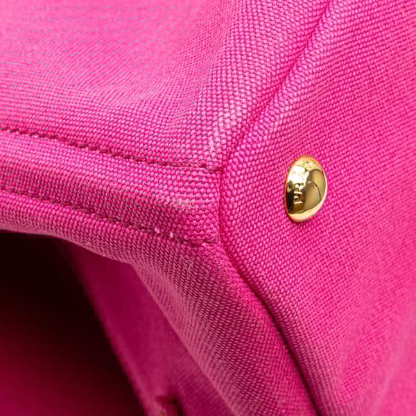 Pre-owned Prada Large Canvas Canapa Logo Satchel Pink