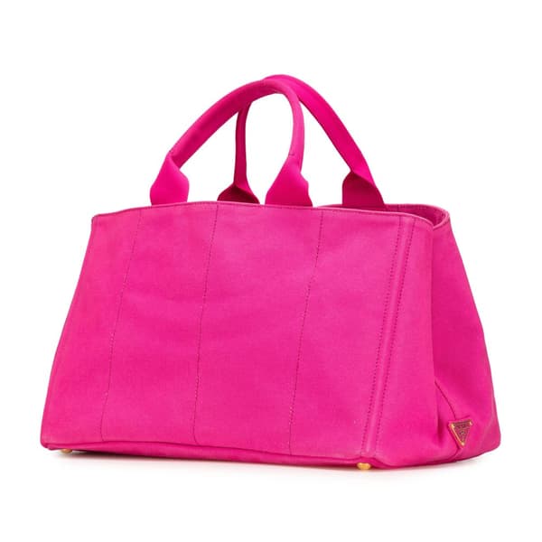 Pre-owned Prada Large Canvas Canapa Logo Satchel Pink