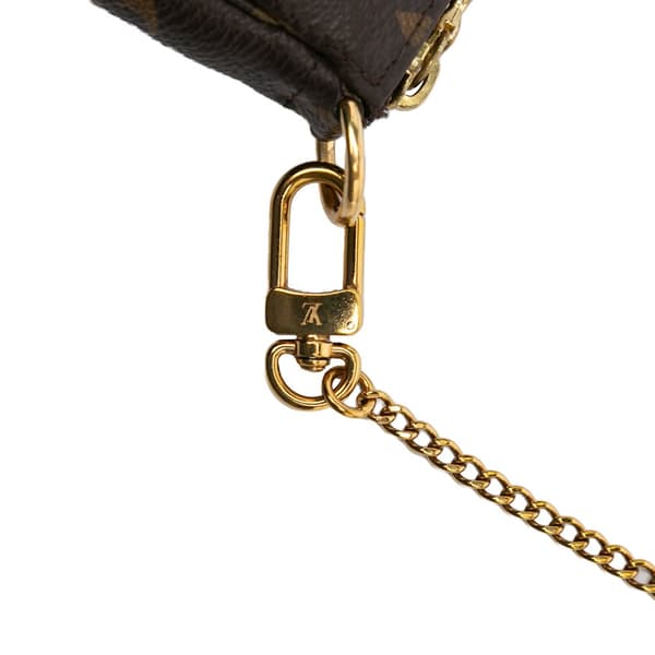 Pre-owned Louis Vuitton Monogram Mini Pochette Accessoires Brown