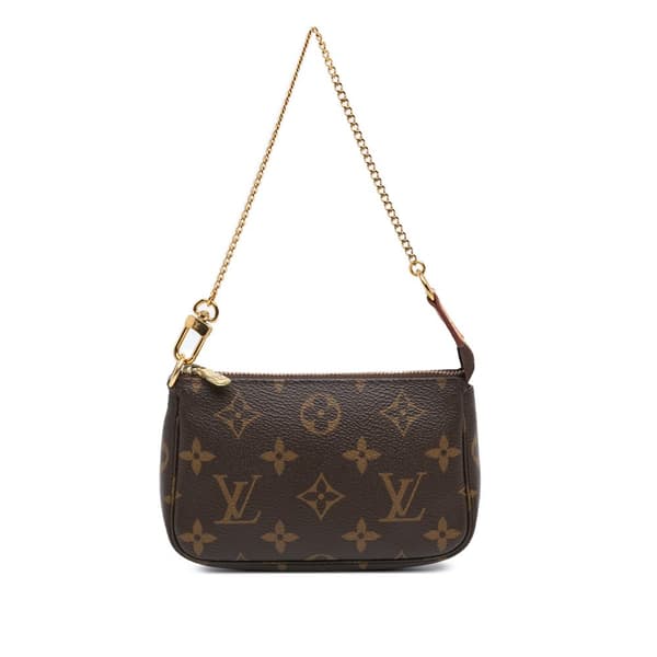 Pre-owned Louis Vuitton Monogram Mini Pochette Accessoires Brown