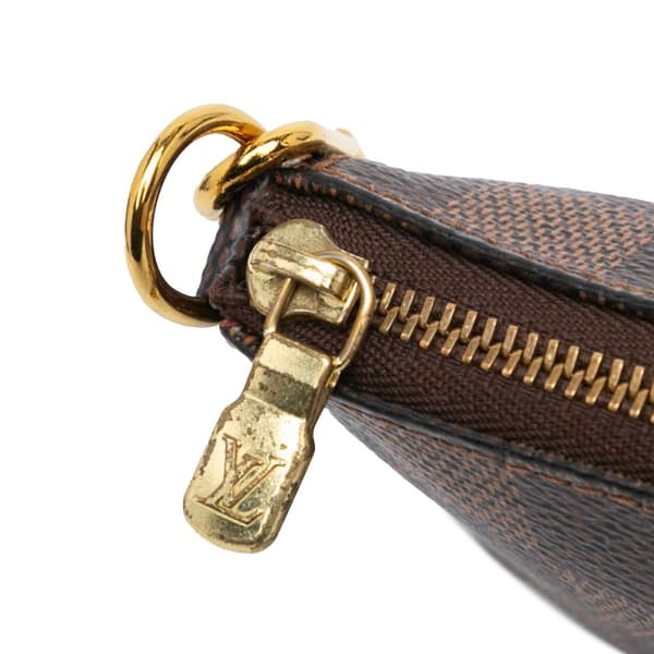 Pre-owned Louis Vuitton Damier Ebene Mini Pochette Accessoires Brown