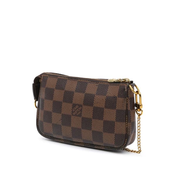 Pre-owned Louis Vuitton Damier Ebene Mini Pochette Accessoires Brown