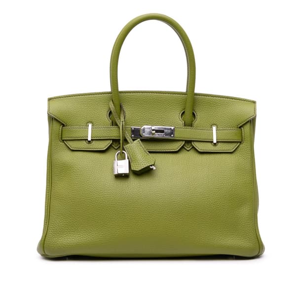Pre-owned Hermès Togo Birkin Retourne 30 Green