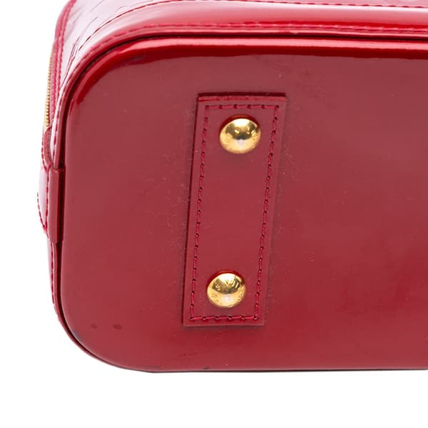 Pre-owned Louis Vuitton Monogram Vernis Alma BB Red