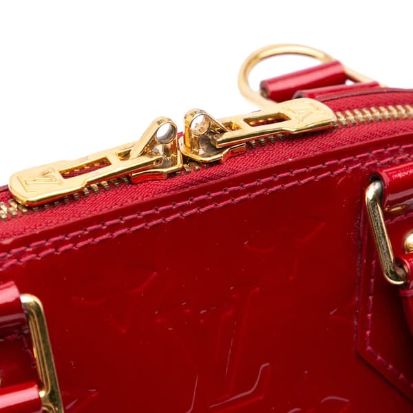 Pre-owned Louis Vuitton Monogram Vernis Alma BB Red