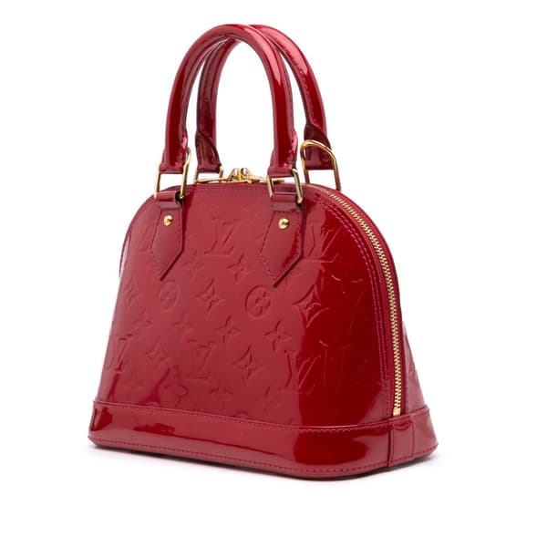 Pre-owned Louis Vuitton Monogram Vernis Alma BB Red