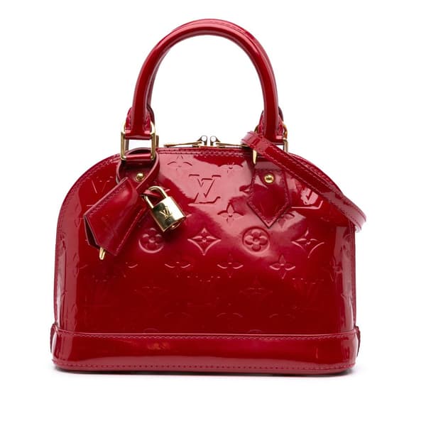 Pre-owned Louis Vuitton Monogram Vernis Alma BB Red