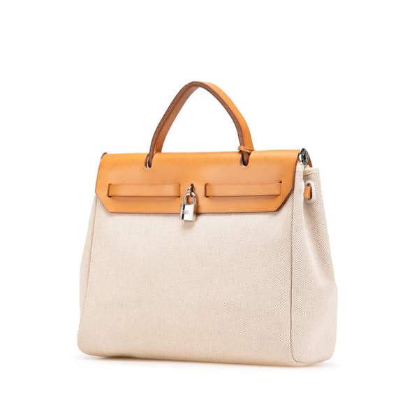 Pre-owned Hermès Toile Herbag PM Brown