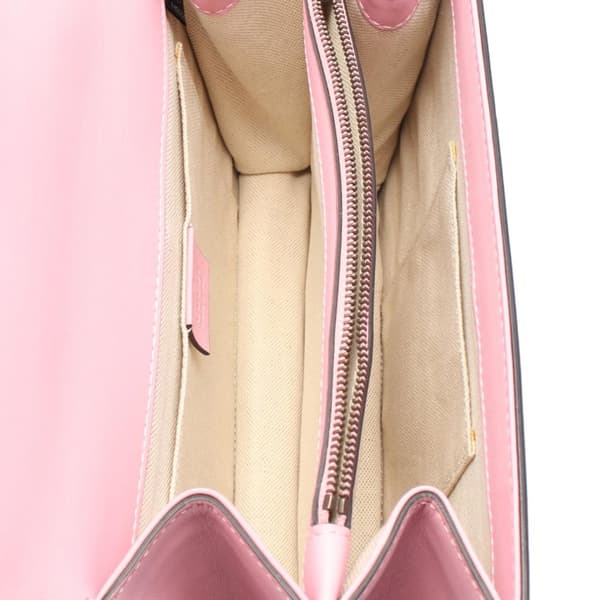 Pre-owned Gucci Medium Leather Bamboo Dionysus Web Satchel Pink