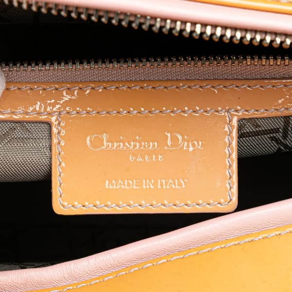 Pre-owned Dior Large Patent Cannage Lady Dior Brown