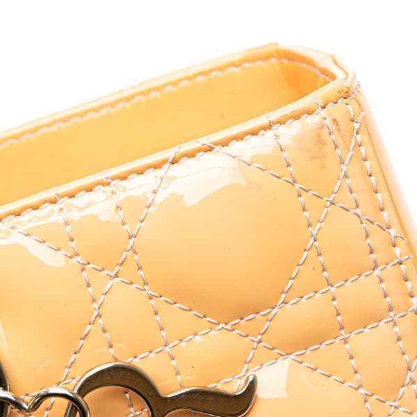 Pre-owned Dior Large Patent Cannage Lady Dior Brown