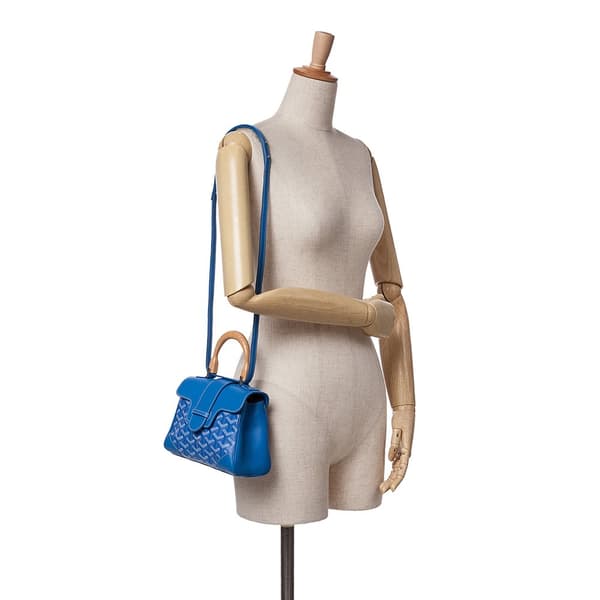 Pre-owned Goyard Mini Goyardine Saigon Souple Blue