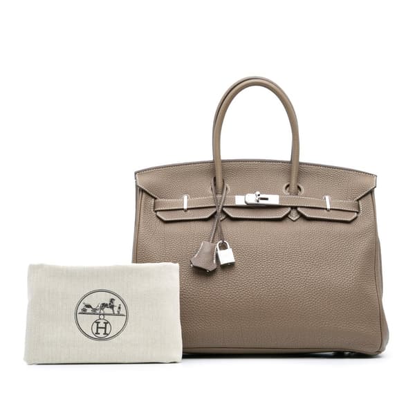 Pre-owned Hermès Togo Birkin Retourne 35 Brown
