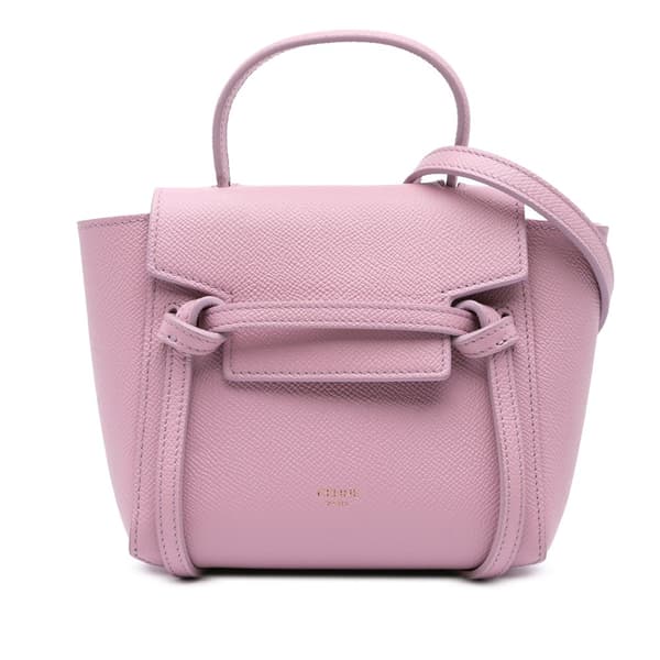 Pre-owned Celine Pico Grained Calfskin Belt Bag Pink