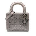 Pikkukuva 1 / 10: Pre-owned Dior Mini Satin Cannage Strass Crystal Embellished Lady Dior Gray