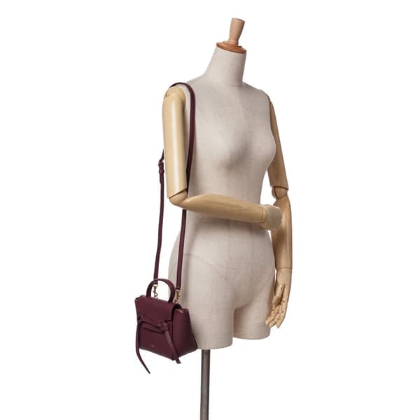 Pre-owned Celine Pico Grained Calfskin Belt Bag Red