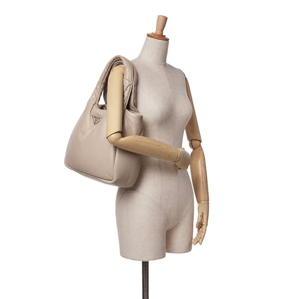 Pre-owned Prada Medium Nappa Soft Padded Double Handled Bag Brown