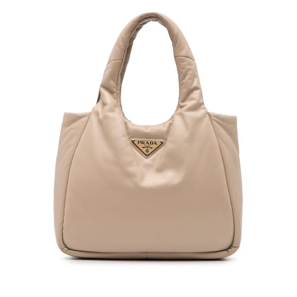 Pre-owned Prada Medium Nappa Soft Padded Double Handled Bag Brown