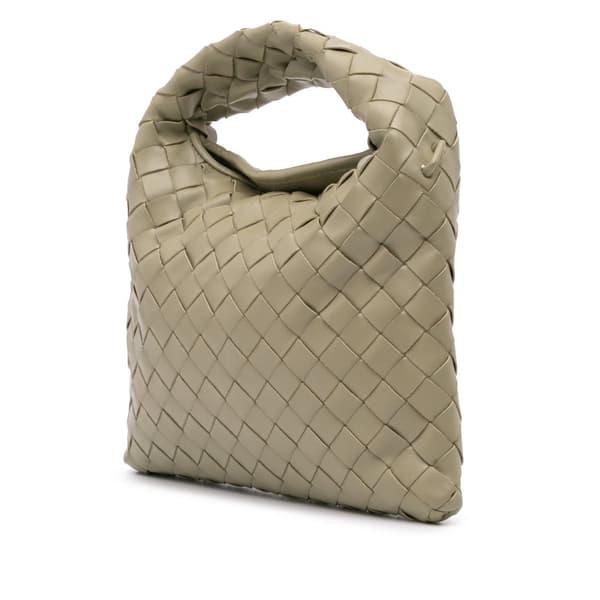 Pre-owned Bottega Veneta Mini Calfskin Intrecciato Hop Satchel Brown