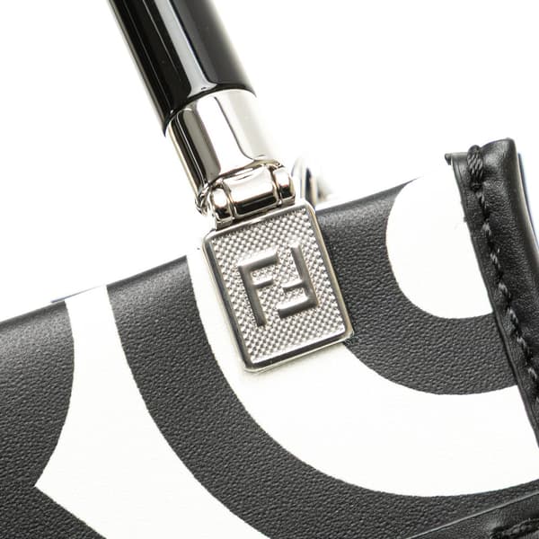 Pre-owned Fendi Marc Jacobs Mini Leather Sunshine Shopper Tote White