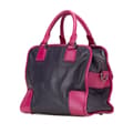 Miniatyrbild 2 av 10: Pre-owned LOEWE Grained Bicolor Calfskin Cruz Satchel Blue