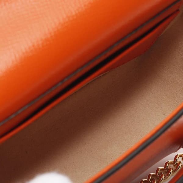 Pre-owned Gucci Mini Leather Horsebit 1955 Web Satchel Orange