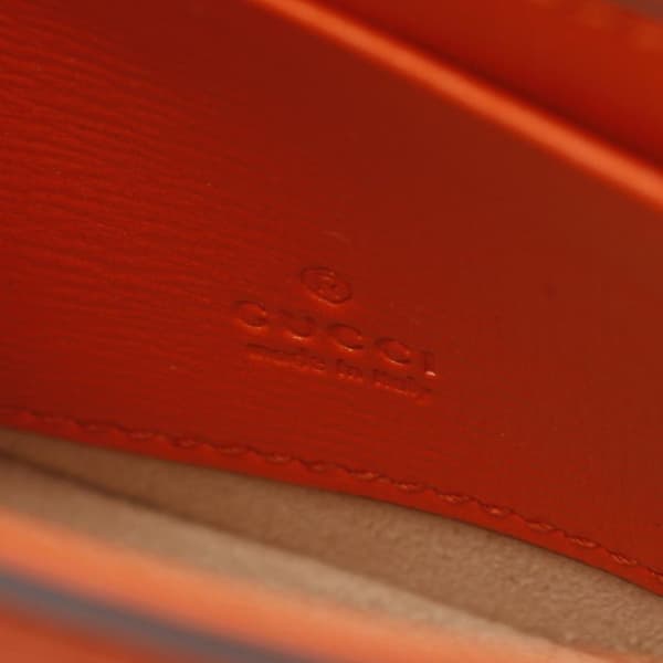 Pre-owned Gucci Mini Leather Horsebit 1955 Web Satchel Orange