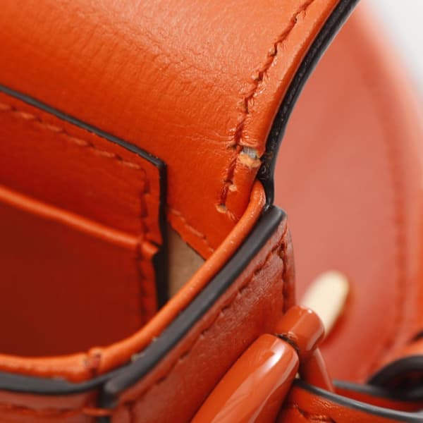 Pre-owned Gucci Mini Leather Horsebit 1955 Web Satchel Orange