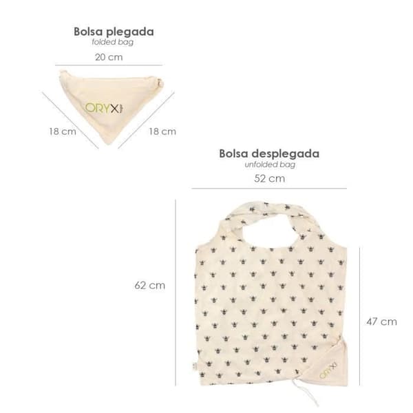 Bolsa Compra Algodon Organico 100% plöjbar 52x47 cm.