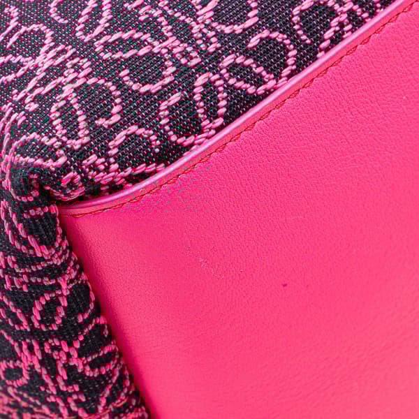 Pre-owned LOEWE Small Anagram Canvas Cubi Bag Pink