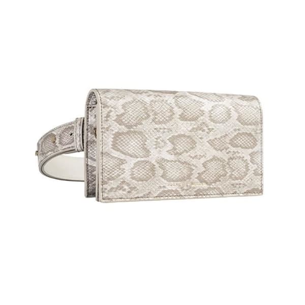 Sac Banane Modell Signatur Tryckt Pythonskinn med Justerbar Axelrem IDEAL OF SWEDEN Beige