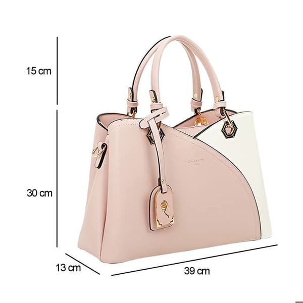 Elegant handväska för kvinna med grained effekt Gallantry Rose