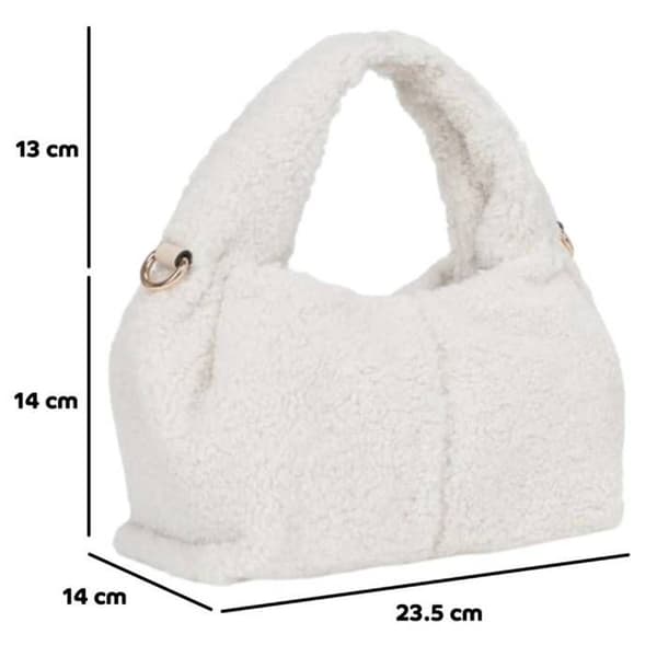 Furhandväska för kvinna med avtagbar axelrem Gallantry Beige