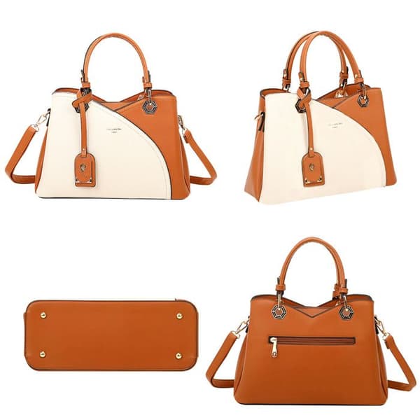 Elegant Handväska för Kvinna med Grainadeffekter Gallantry Beige