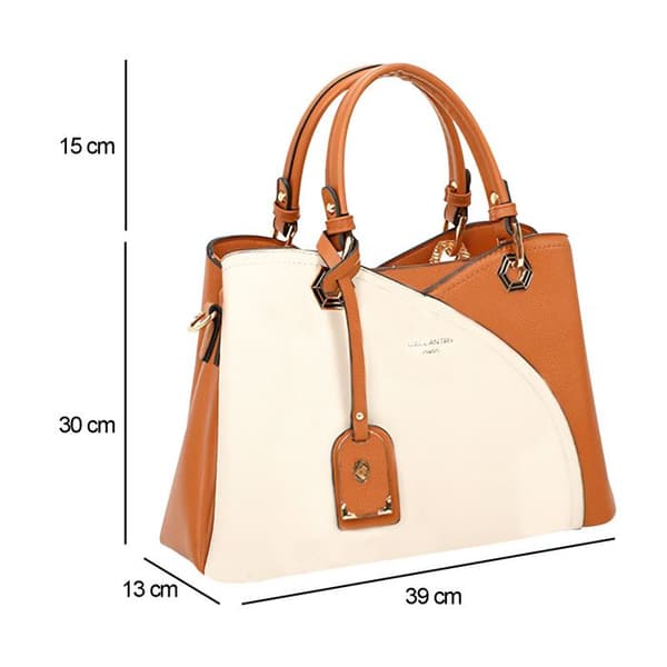 Elegant Handväska för Kvinna med Grainadeffekter Gallantry Beige