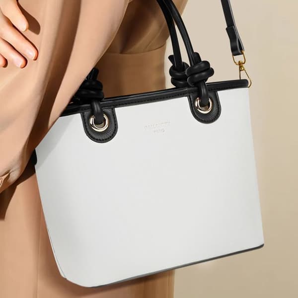 Elegant Handbag for Women with Gallantry Strap White