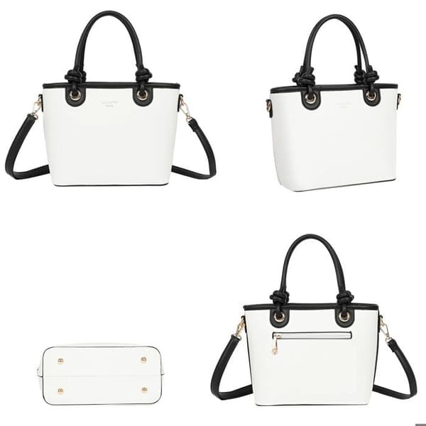 Elegant Handbag for Women with Gallantry Strap White