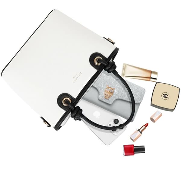 Elegant Handbag for Women with Gallantry Strap White