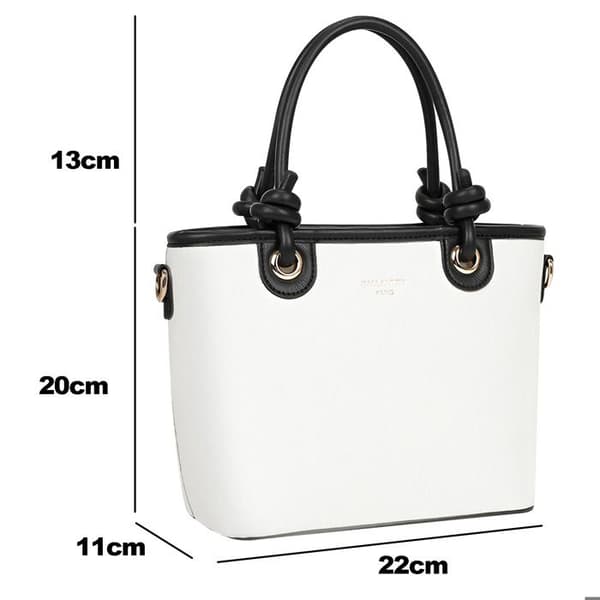 Elegant Handbag for Women with Gallantry Strap White